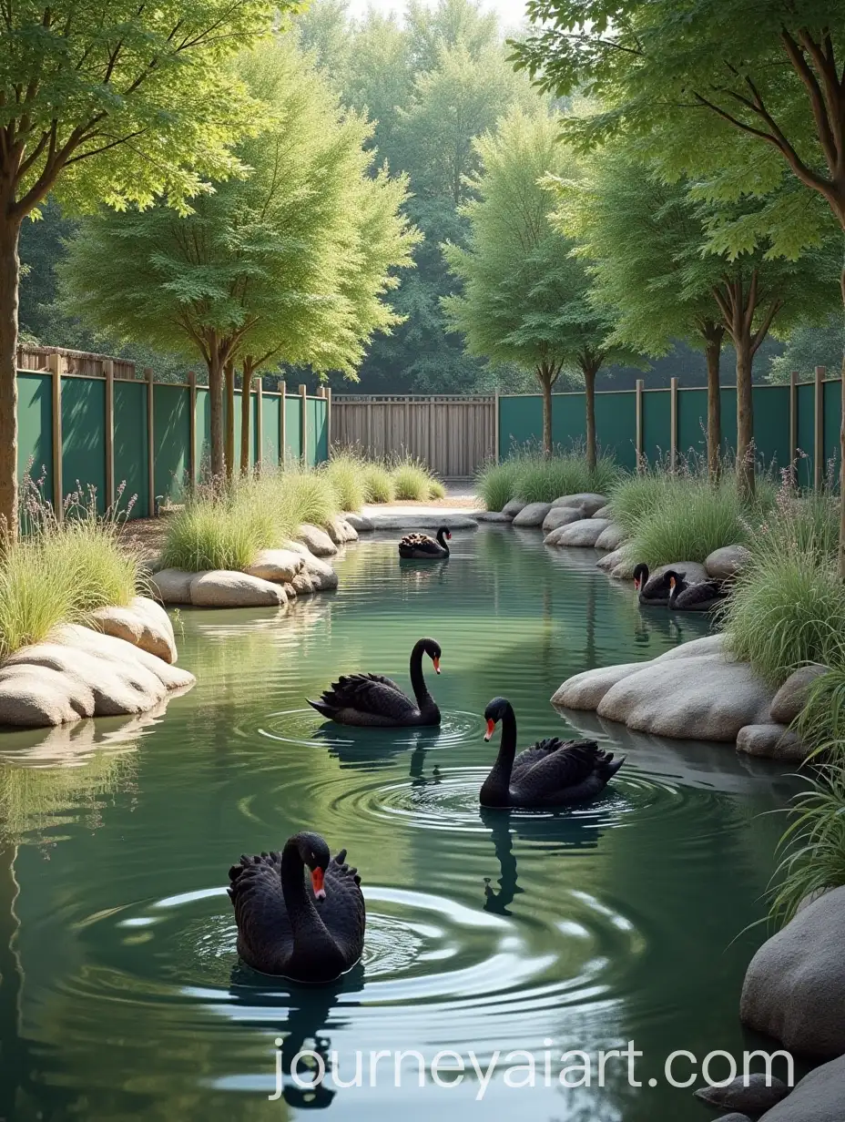Serene-Black-Swan-Habitat-with-Pond-and-LAI-Image-Prompt-Expansionush-Greenery