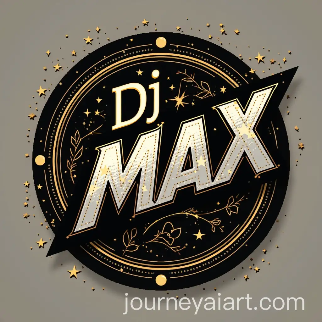 Sleek-and-Modern-Dj-MAX-Logo-Design-in-Black-White-and-Gold