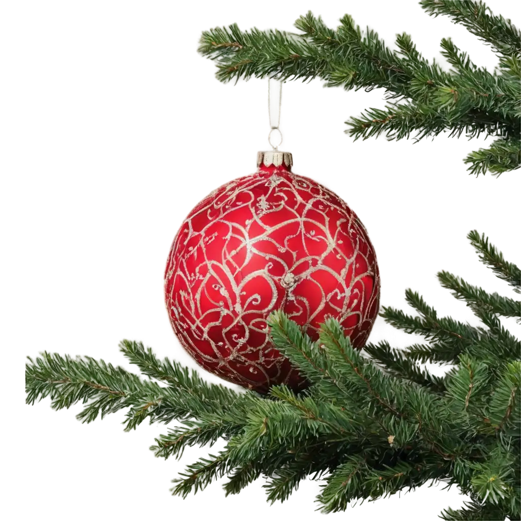 HighQuality-PNG-Image-of-a-Large-Red-New-Years-Ball-on-a-Christmas-Tree-for-Festive-Celebrations