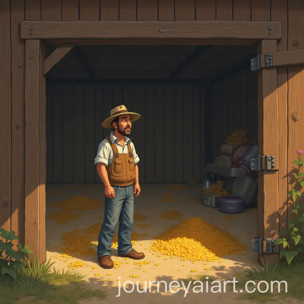 Farmer-Checking-Empty-Storage-with-Concern