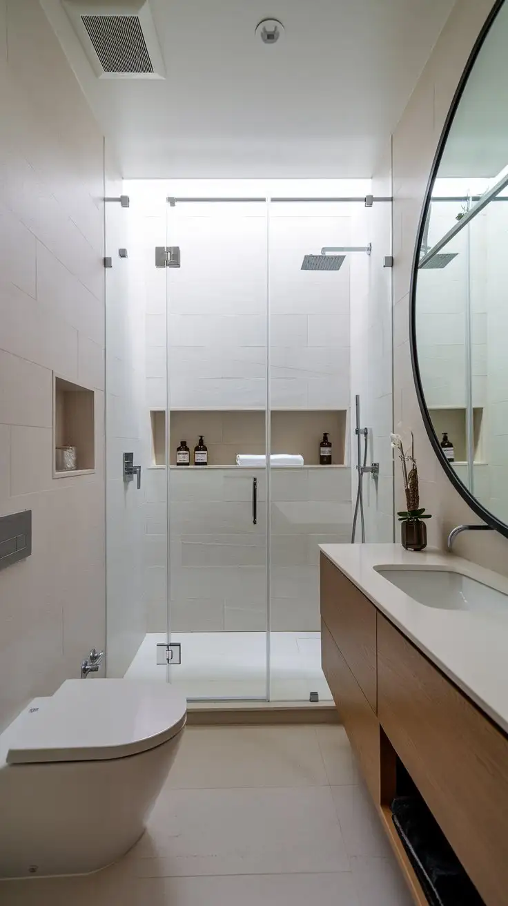 Modern-Small-Bathroom-with-Frameless-Glass-Shower-Enclosure-and-Spalike-Design