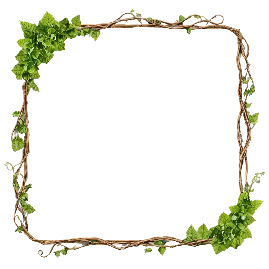 Stunning-PNG-Image-of-a-Picture-Frame-Made-of-Thick-Vines-with-Rounded-Edges