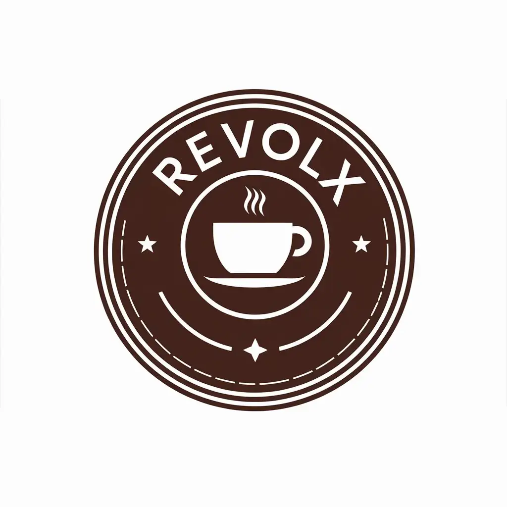 LOGO-Design-For-RevolX-CoffeeThemed-Vector-Logo-for-Retail-Industry