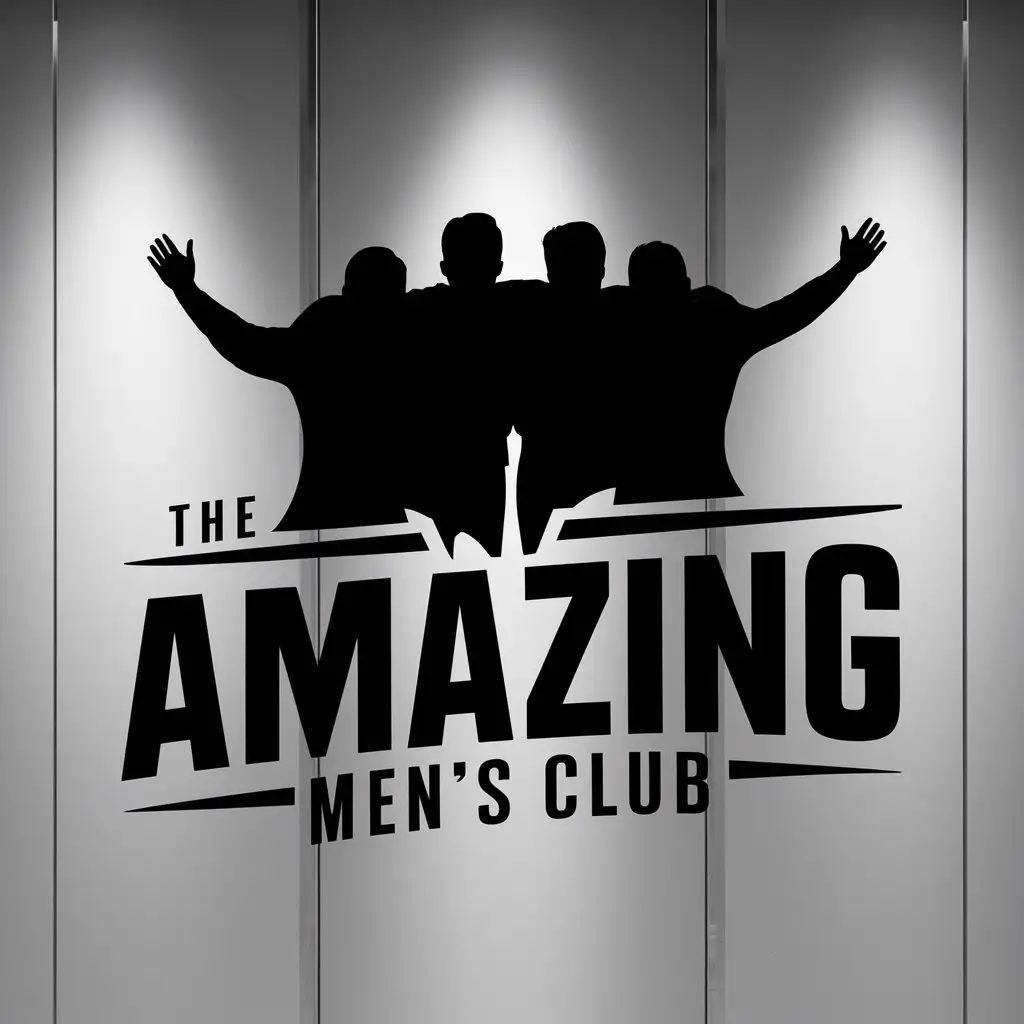 LOGO-Design-for-The-Amazing-Mens-Club-Silhouette-of-Four-Men-in-Retail-Industry