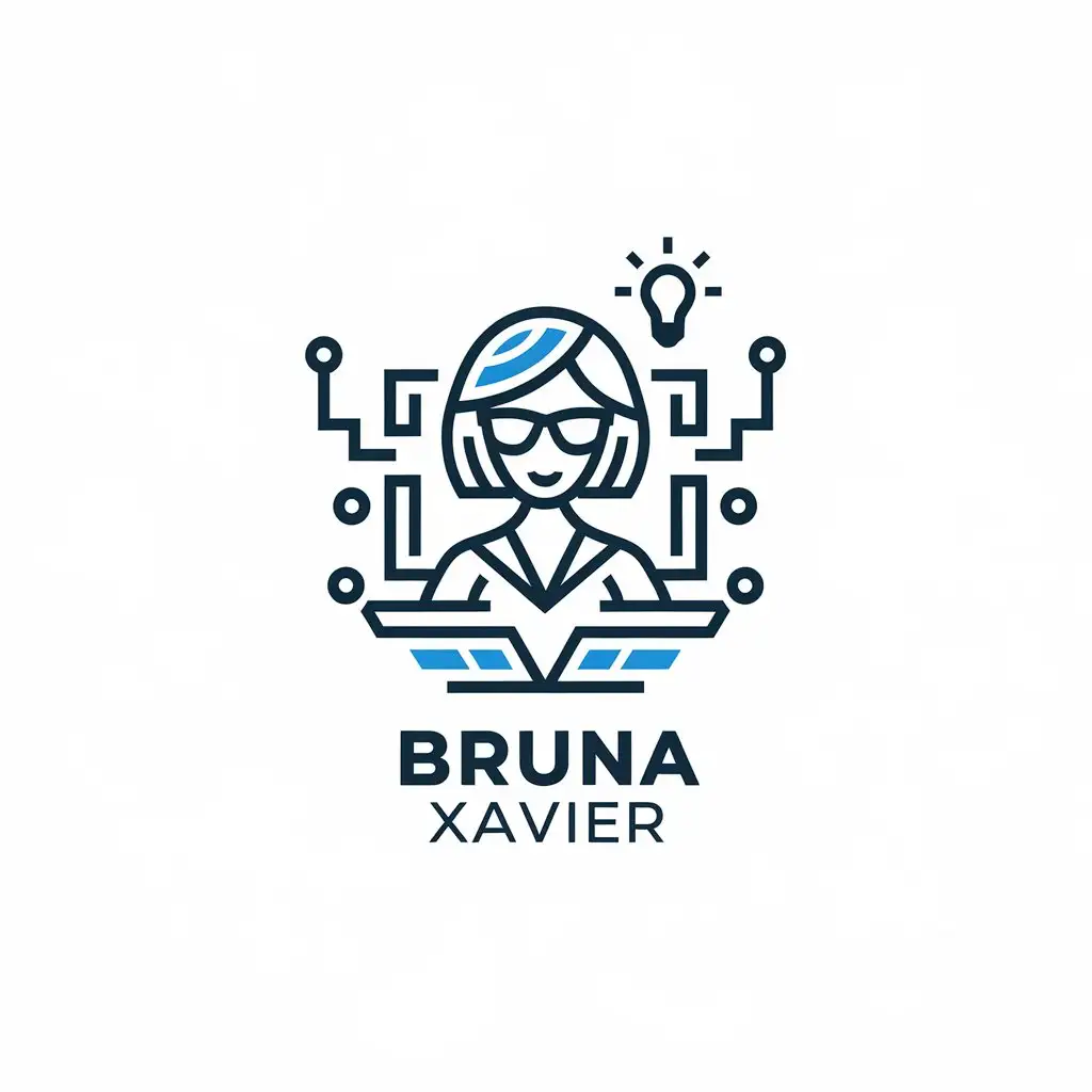 LOGO Design for Bruna Xavier Woman Leadership Technology Industry Theme