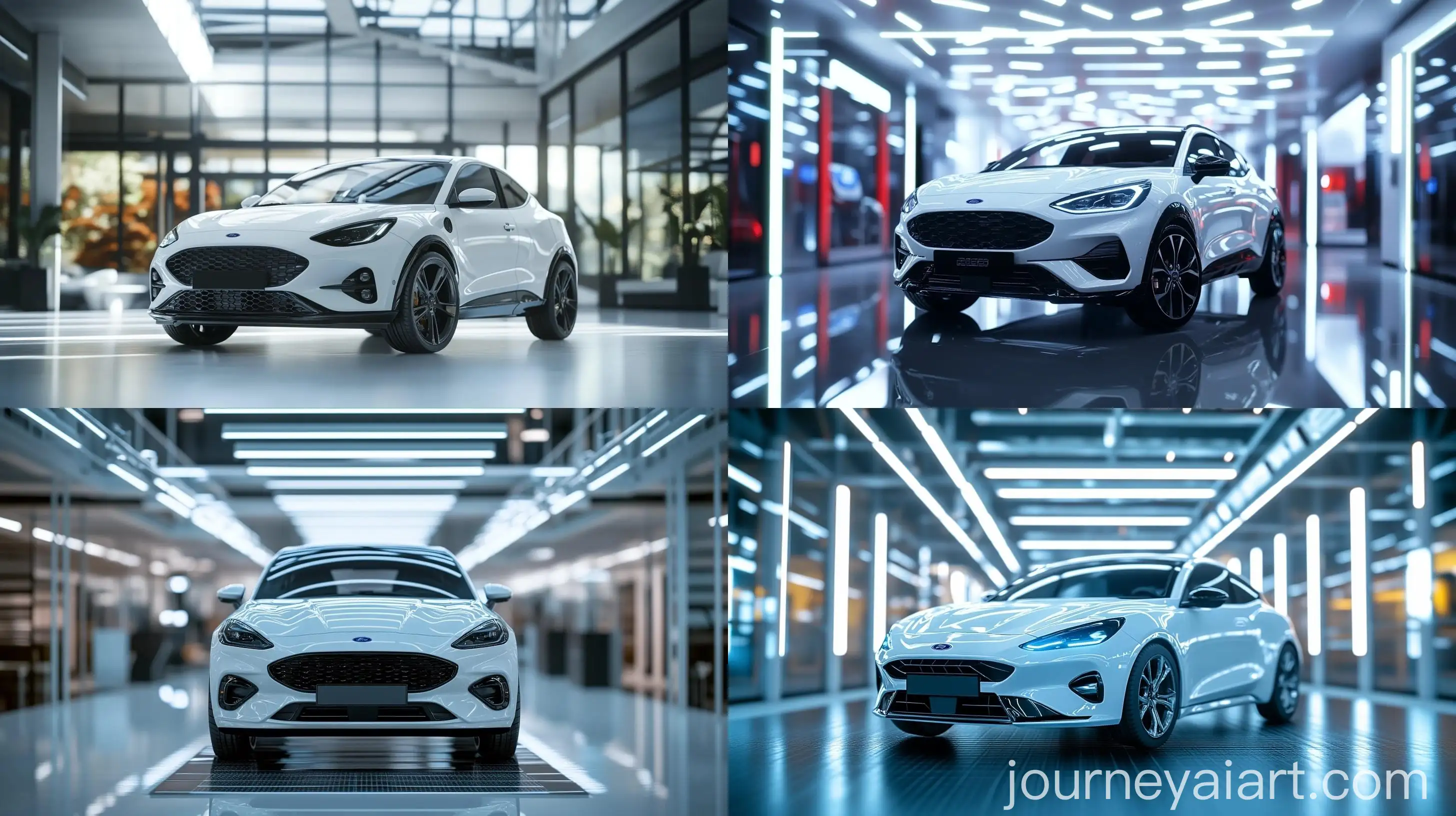 Photorealistic-2028-Ford-Puma-White-Front-View-Display-Stand-Indoor
