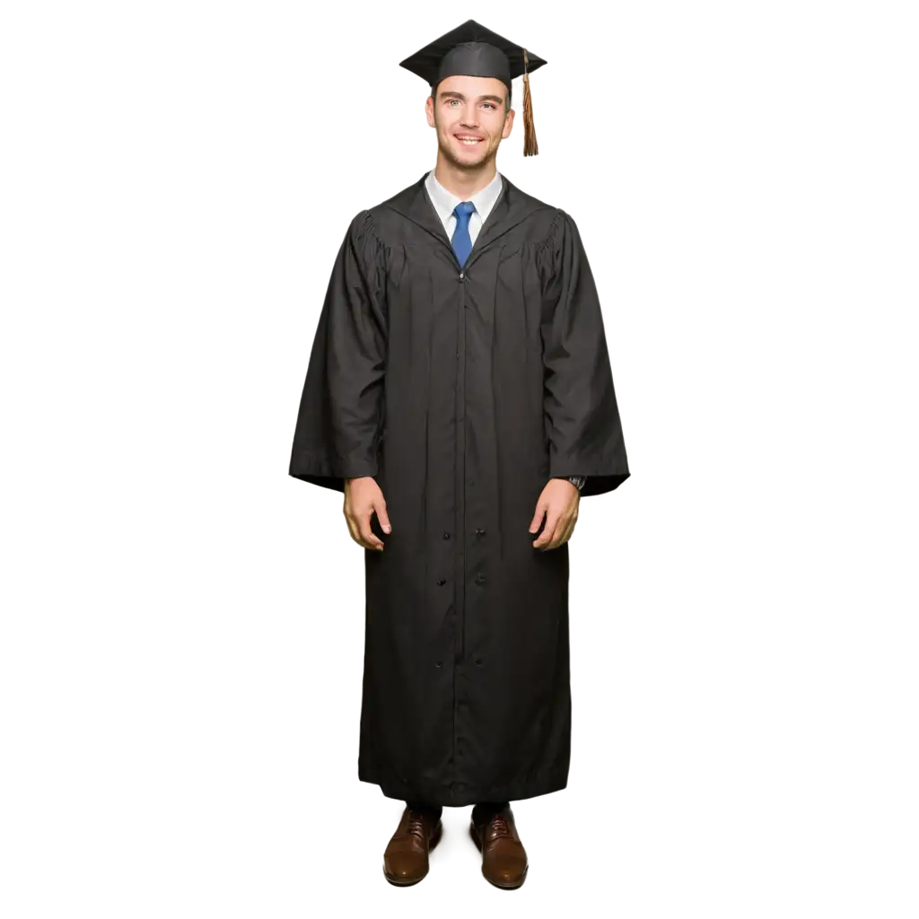 Male-Accounting-Student-in-Graduation-Gown-and-Cap-HighQuality-PNG-Image-for-Versatile-Use