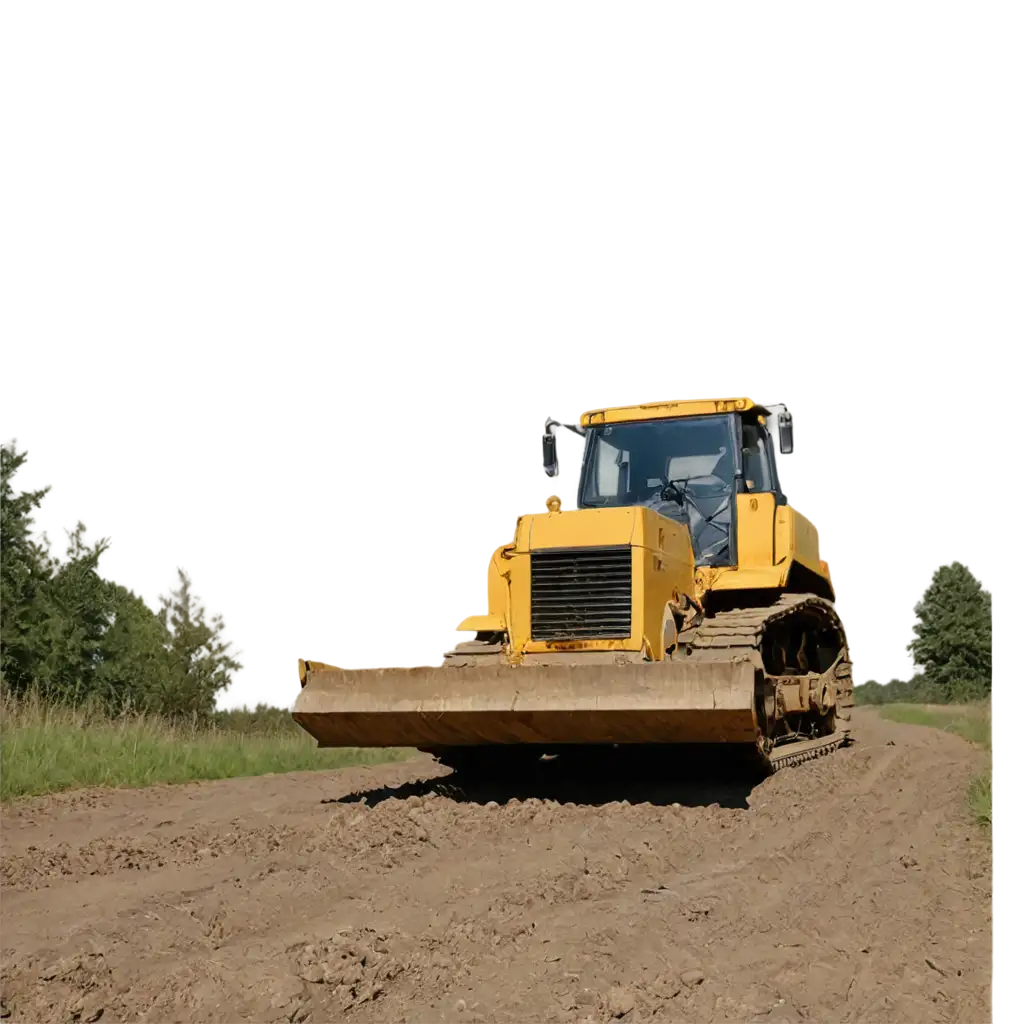 Stylish-Traces-of-a-Bulldozer-PNG-Image-of-Frontal-Grading-View