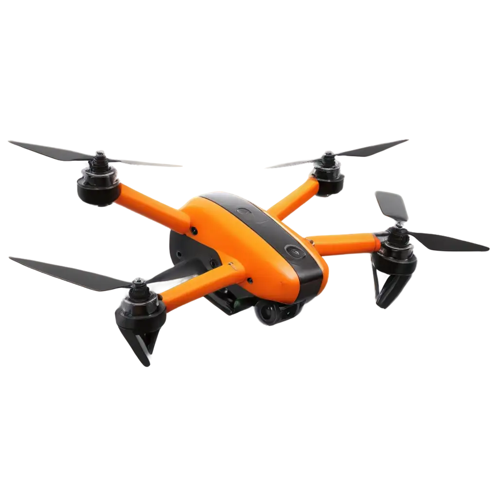 Sleek-Orange-Drone-PNG-HighTech-Quadcopter-with-UltraDetail-and-Transparent-Background-for-Advanced-Aerial-Photography