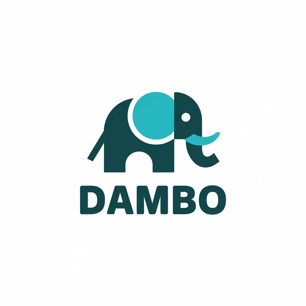 a vector logo design,with the text "DAMBO", main symbol:Elephant,Moderate,be used in Education industry,clear background