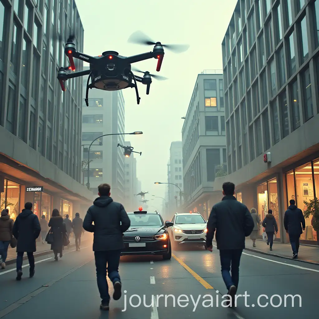 Chaotic-City-with-SelfDriving-Cars-Drones-and-Appliances-in-Attack-Mode