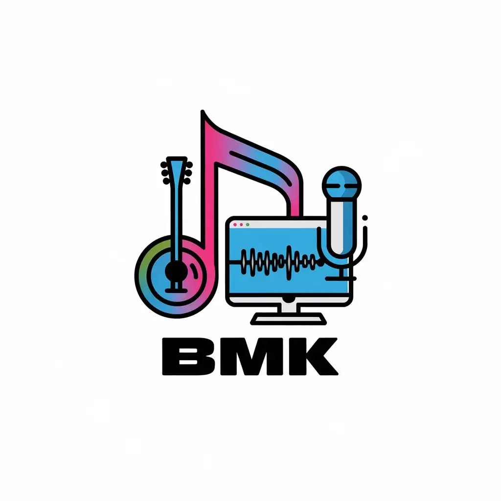 LOGO-Design-for-BMK-Vector-Logo-Featuring-Music-Instruments-and-Vocal-MIDI-for-Entertainment-Industry