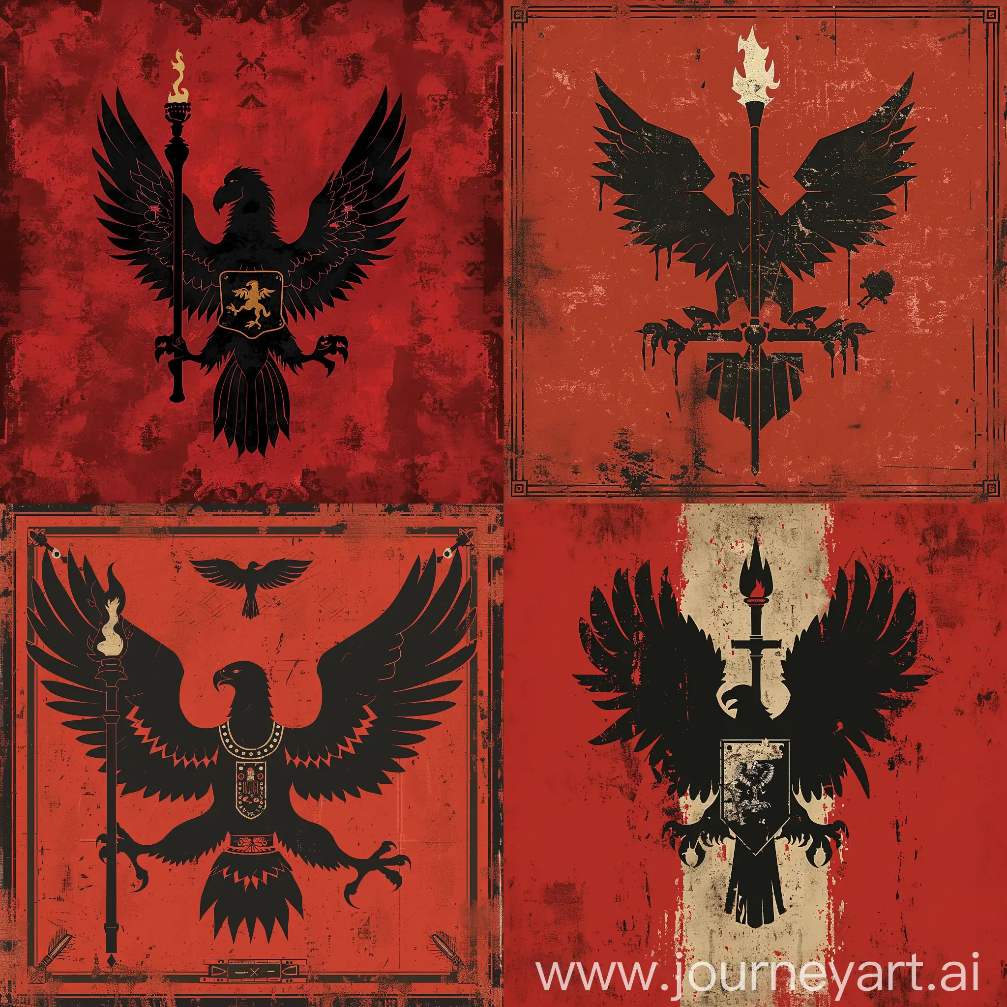 Flat-Flag-with-TwoHeaded-Black-Eagle-Holding-Torch-and-Sword