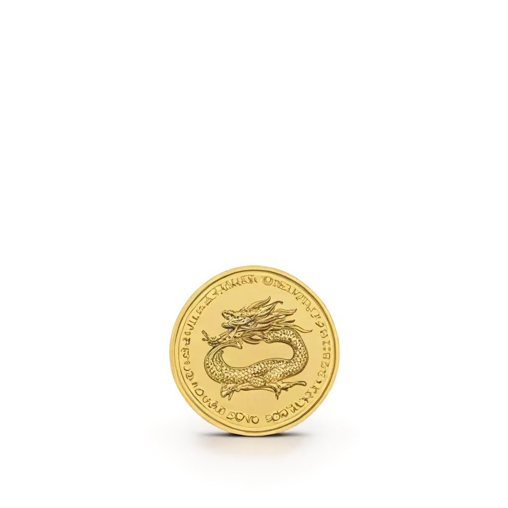 HighQuality-PNG-Image-of-a-Gold-Coin-with-Dragon-Logo-for-Various-Applications