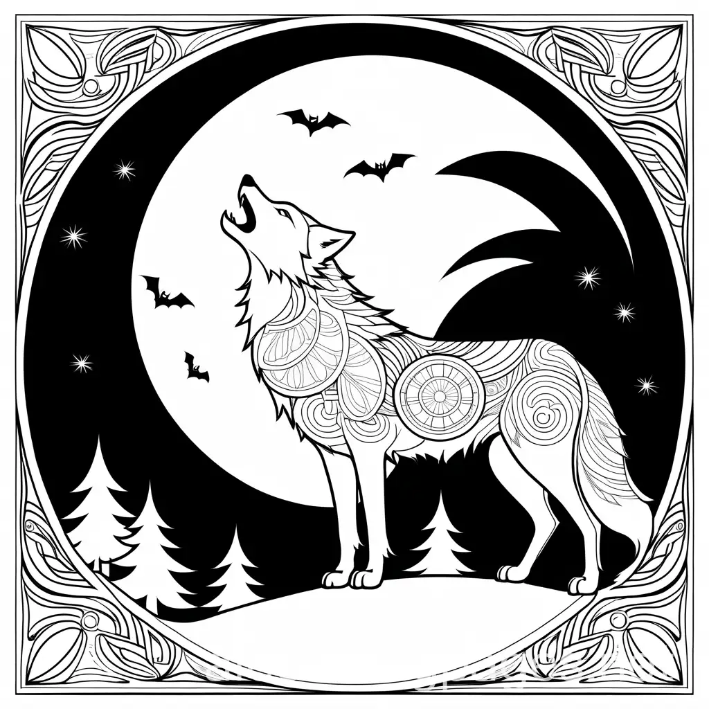 Halloween-Wolf-Howling-in-Mandala-Moonlight-Coloring-Page