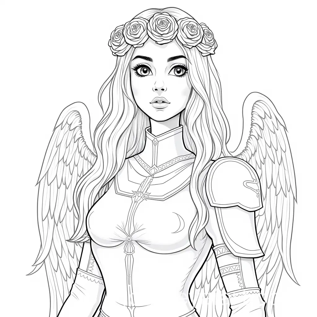 Woman-in-RoseEmblazoned-Armor-with-Angel-Wings
