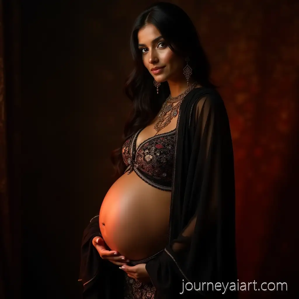 Pregnant-Woman-with-MysterAI-Art-Prompt-Expansionious-Expression-and-Middle-Eastern-Jewelry