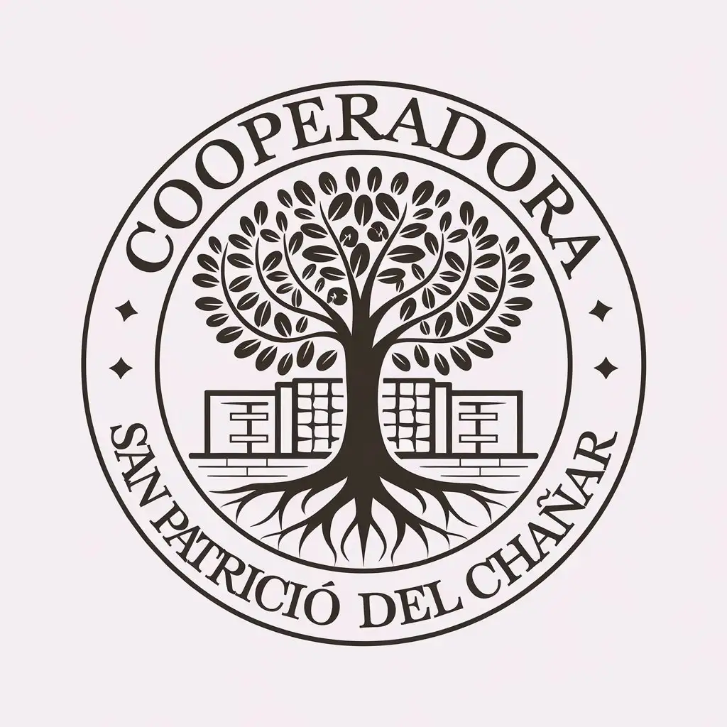 LOGO-Design-for-Cooperadora-San-Patricio-del-Chaar-Vector-Design-Featuring-Health-Tree-and-Hospital-Themes