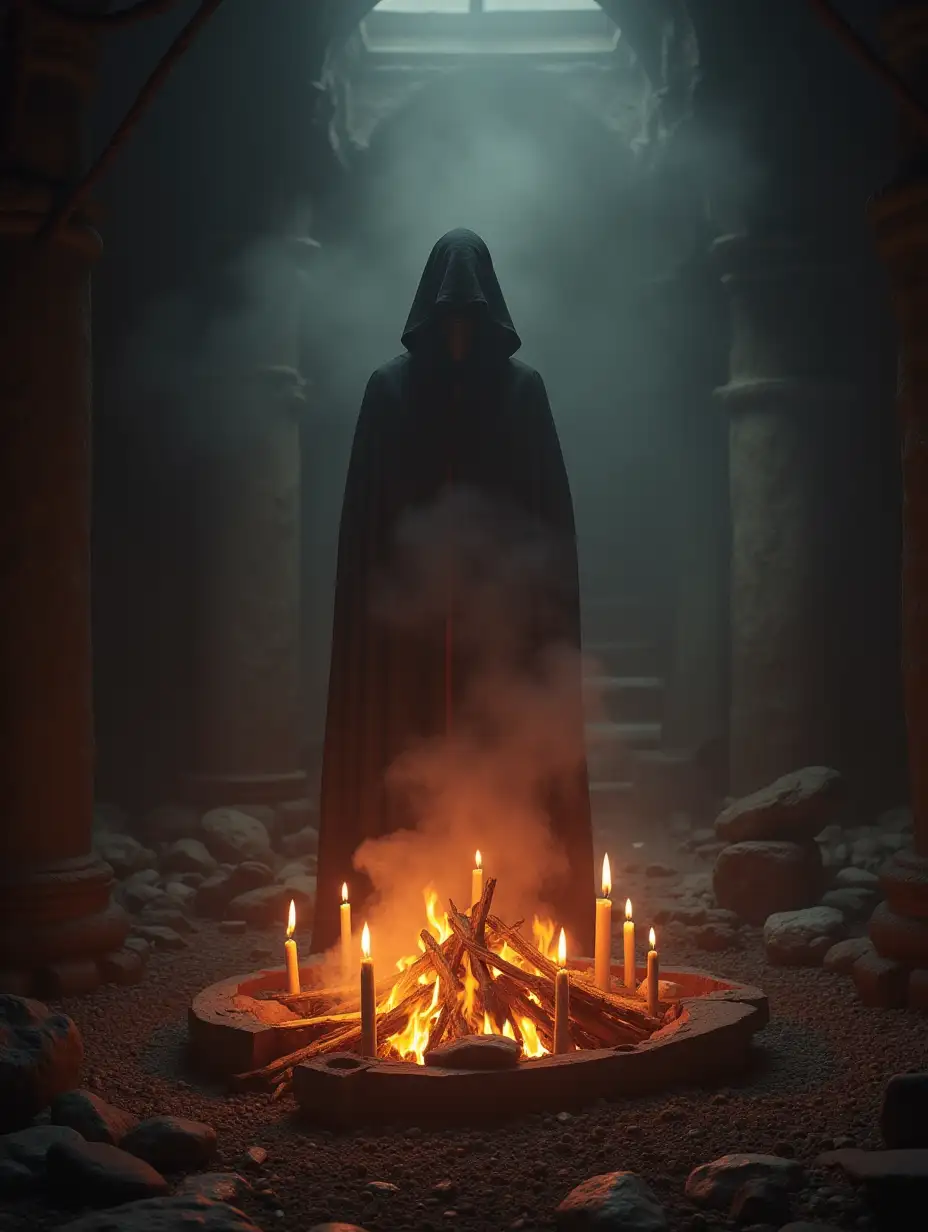 Mysterious-Ceremonial-Setting-with-Dark-Atmosphere-and-Ancient-Rituals