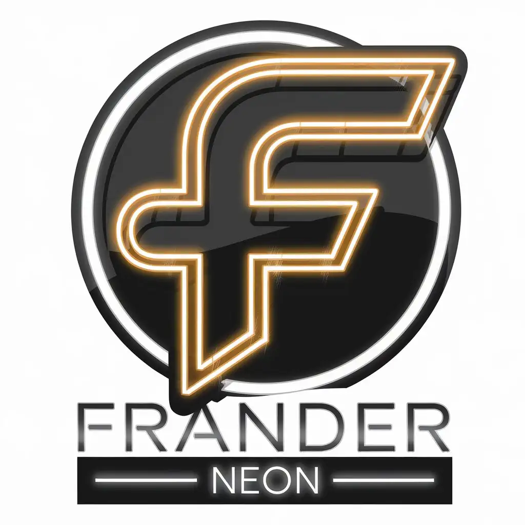 LOGO-Design-For-Frander-Neon-Modern-Vector-Design-with-Clear-Background