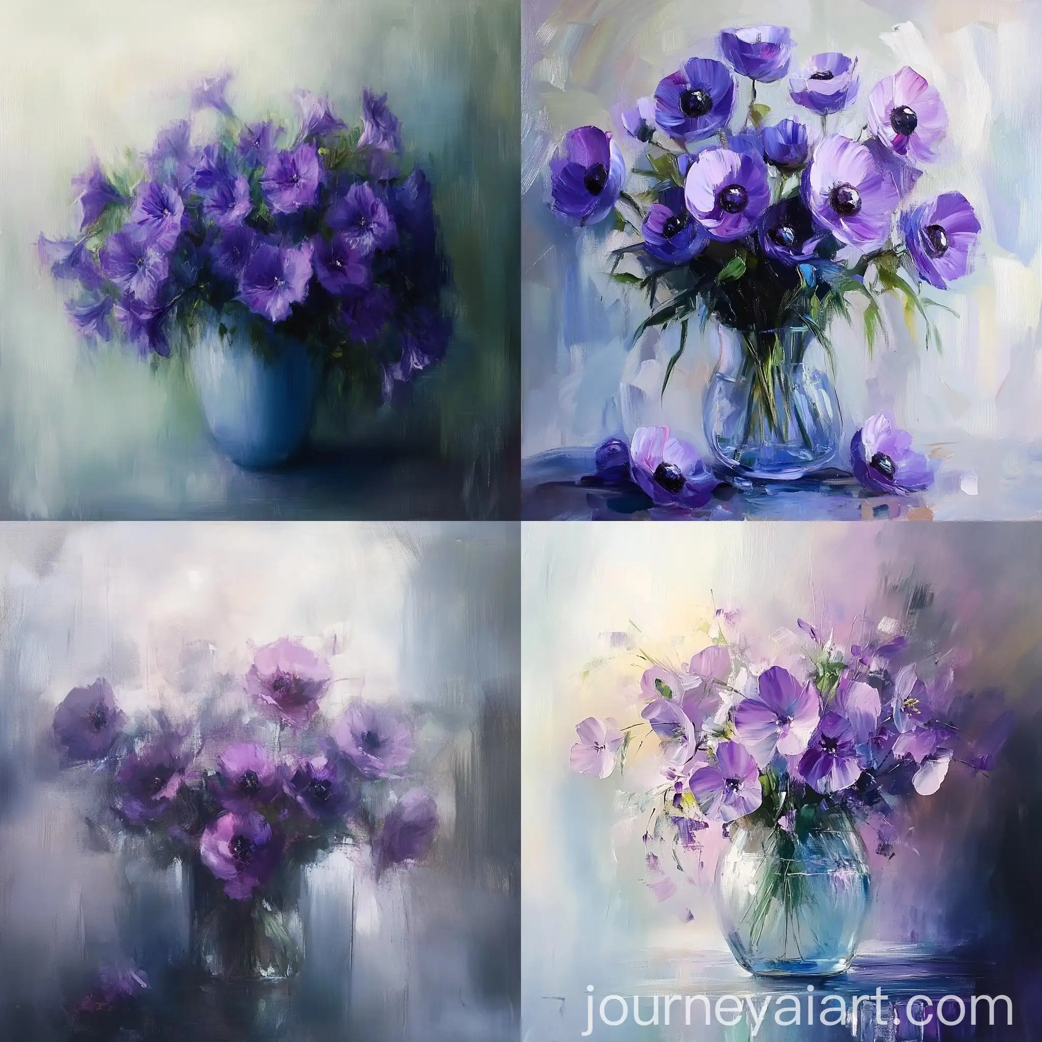 Blurred-Purple-Flowers-in-Oil-Painting-Still-Life