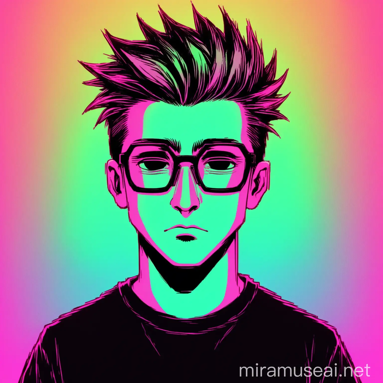 Cyberpunk Hacker in Aesthetic Neon Gradient