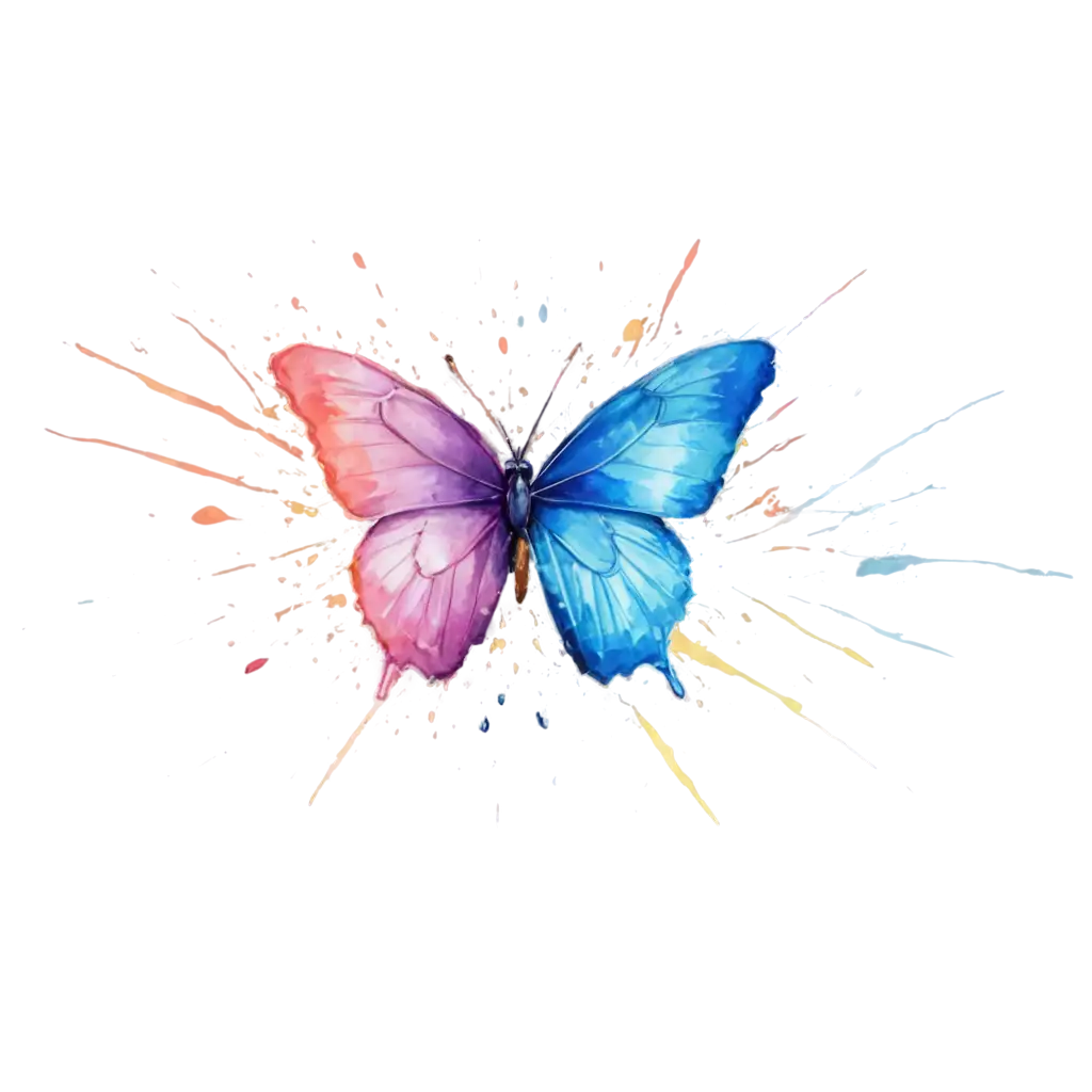 Vivid-Watercolor-Splash-PNG-Image-with-Butterfly-Creative-Artistry-and-Clarity