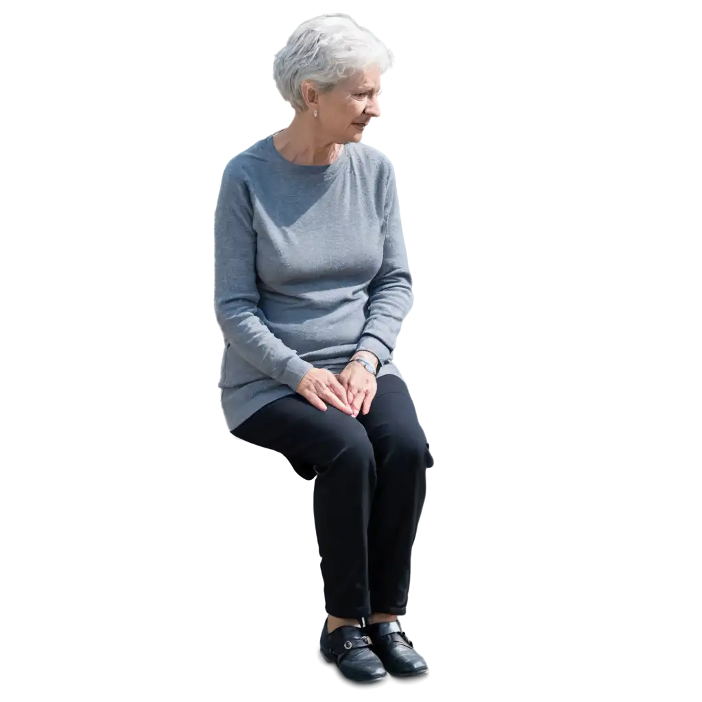 Captivating-PNG-Image-of-an-Older-Lady-Sitting-on-the-Edge-of-a-Wall