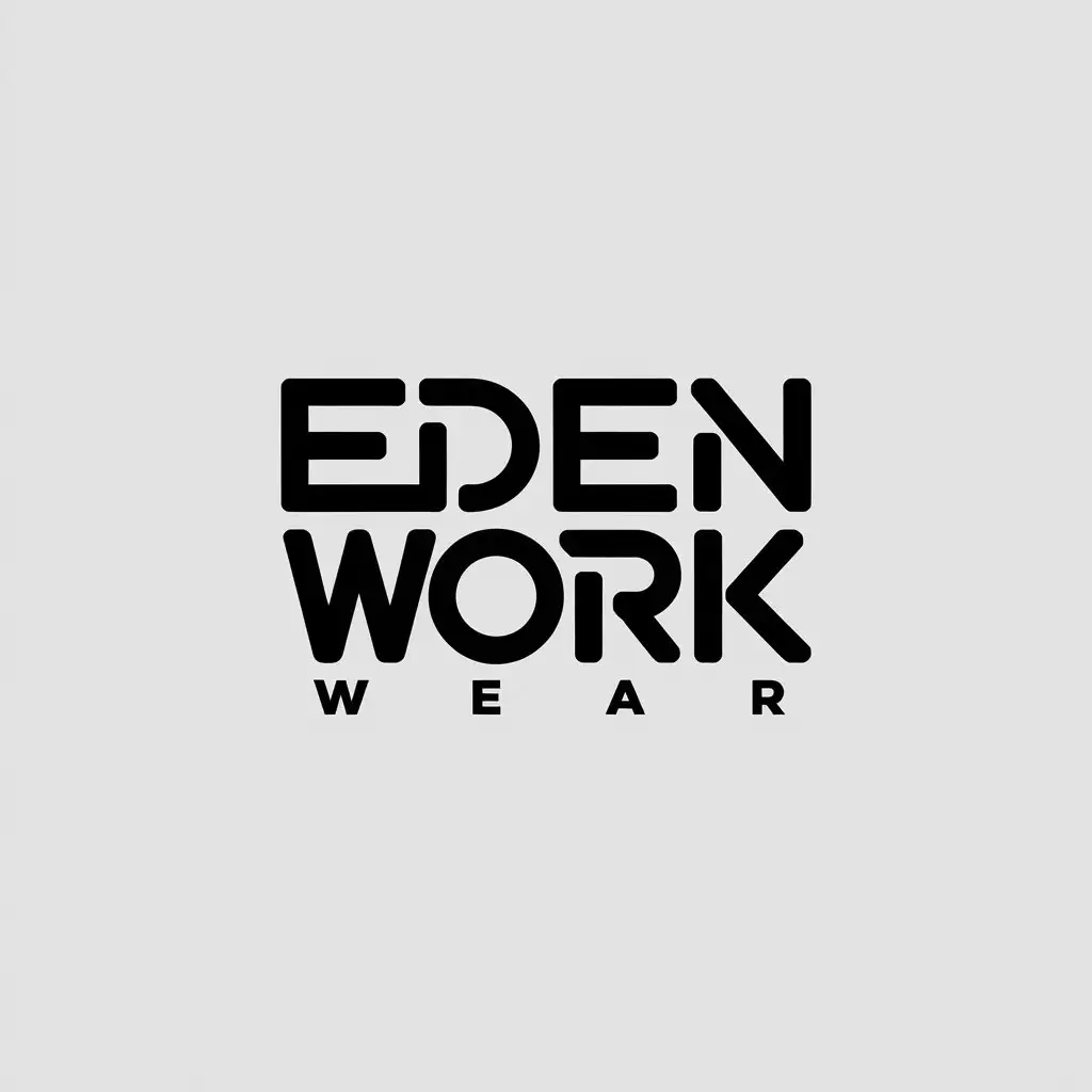 LOGO Design for Eden Work Wear Contemporary Monochrome Typography