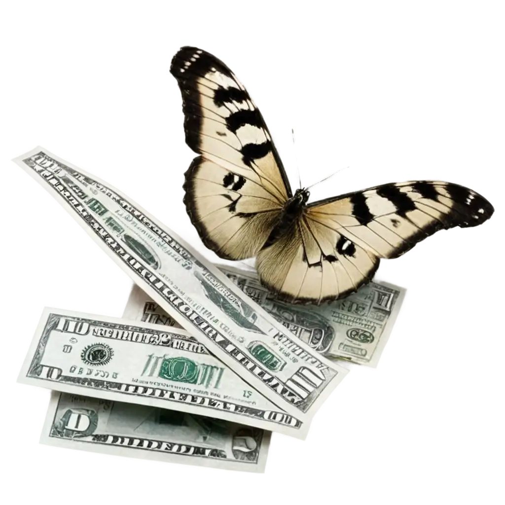 HighQuality-PNG-of-a-Butterfly-Sitting-on-American-Dollar-Bills-Perfect-for-Creative-Design-Projects