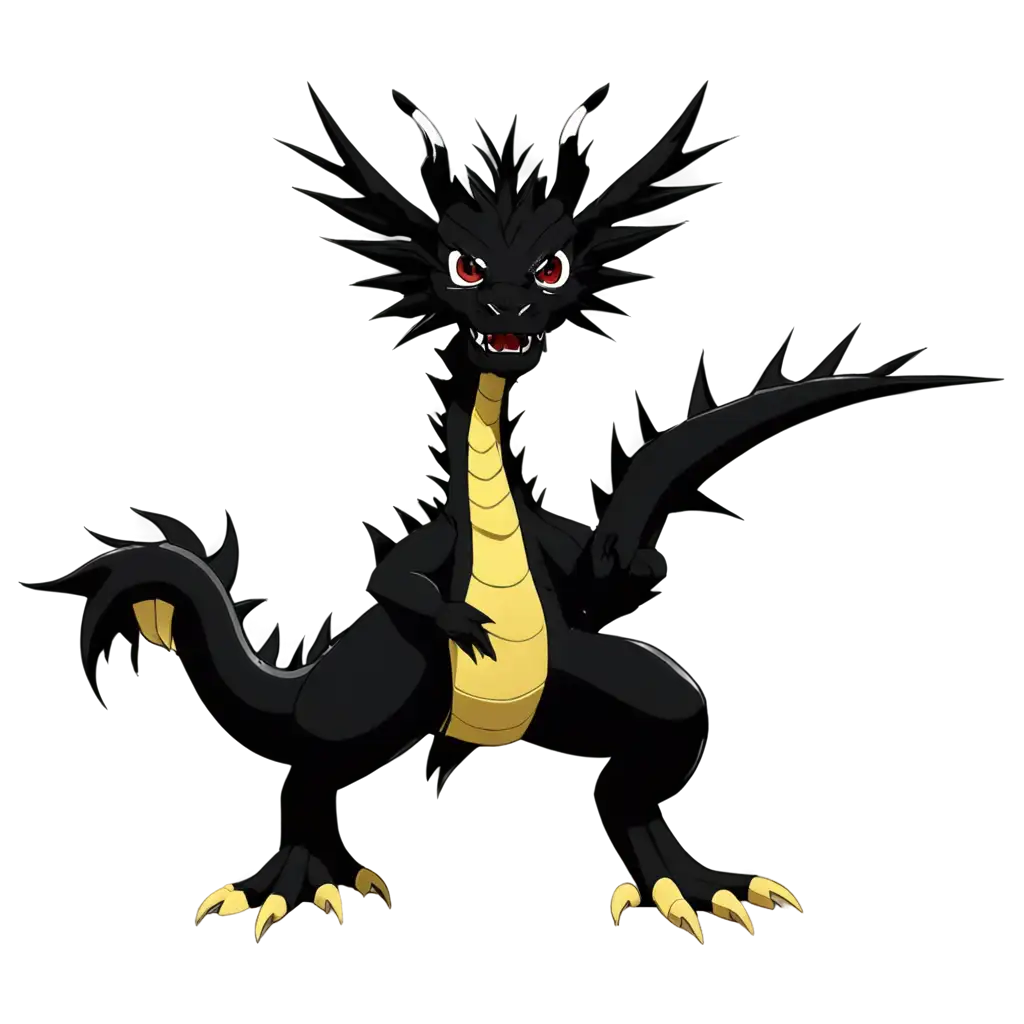 Black-Chinese-Dragon-PNG-in-Pokmon-Animation-Style-HighQuality-Transparent-Artwork-for-Creative-Projects