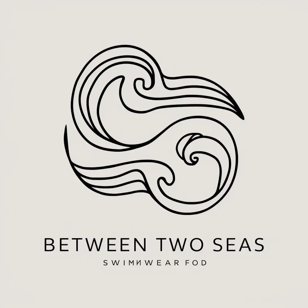 Abstract Monochrome Logo Design for Between Two Seas Swimwear Brand