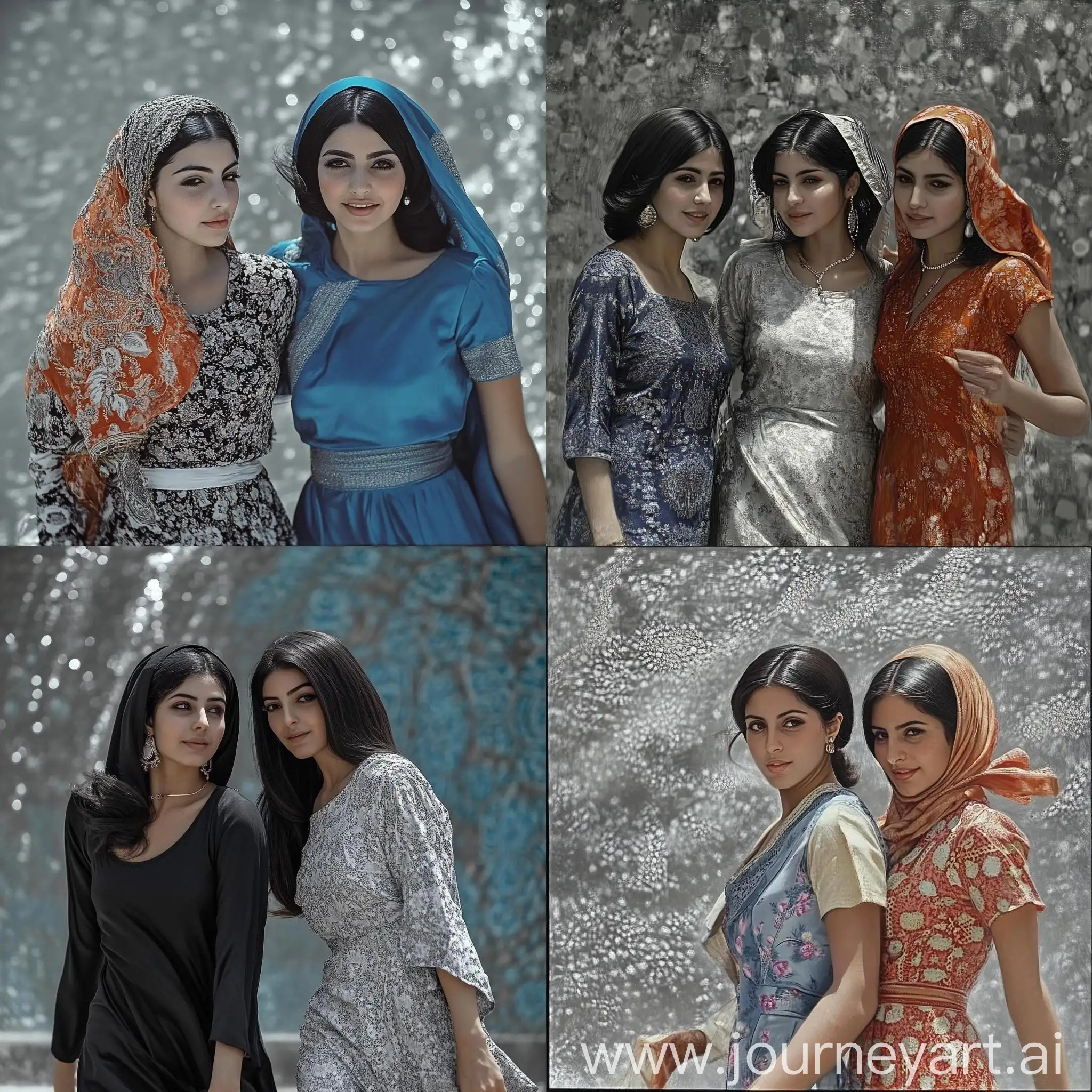 Iranian-Girls-in-Traditional-Dress-Celebrating-with-Lanterns