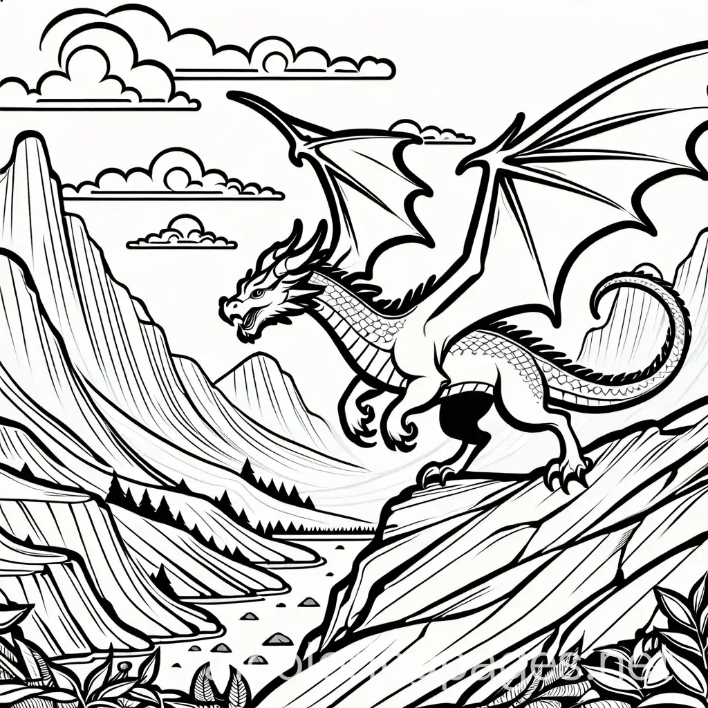 Dragon-Flying-with-Badger-Wizard-Coloring-Page