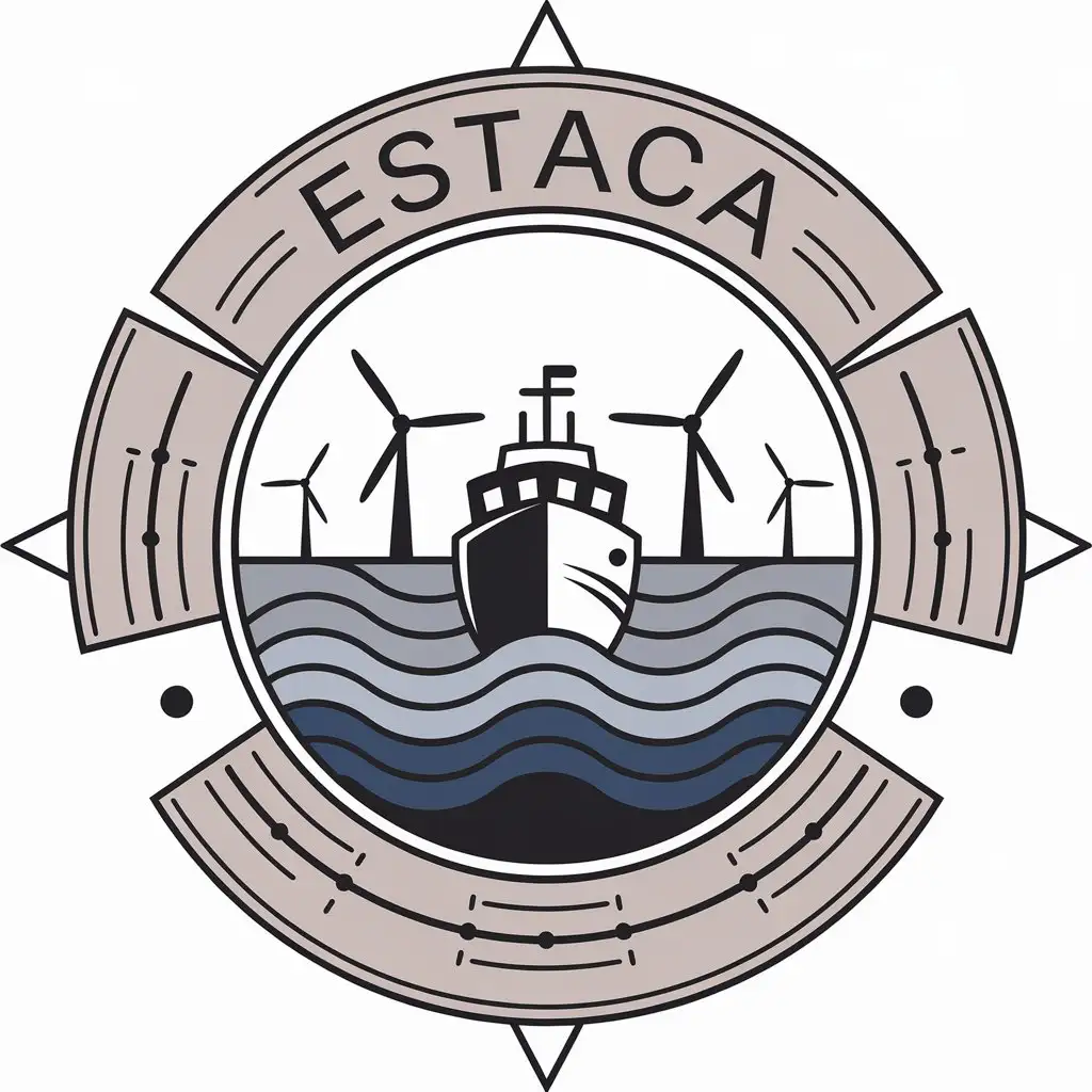 LOGO-Design-for-Estaca-Vector-Logo-Featuring-a-Boat-in-a-Wind-Farm