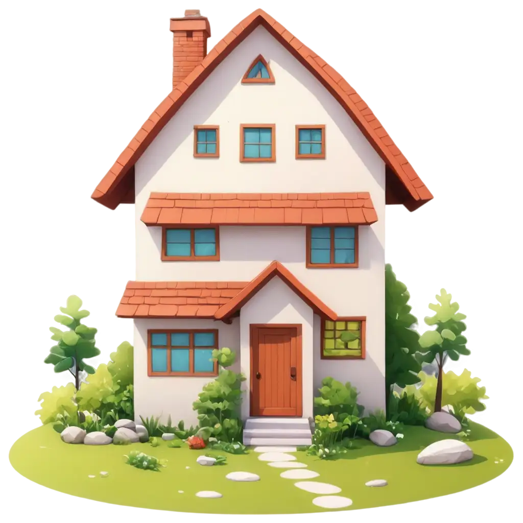 Charming-Cute-Cartoon-House-in-an-Open-Field-Ideal-PNG-for-Digital-Creations