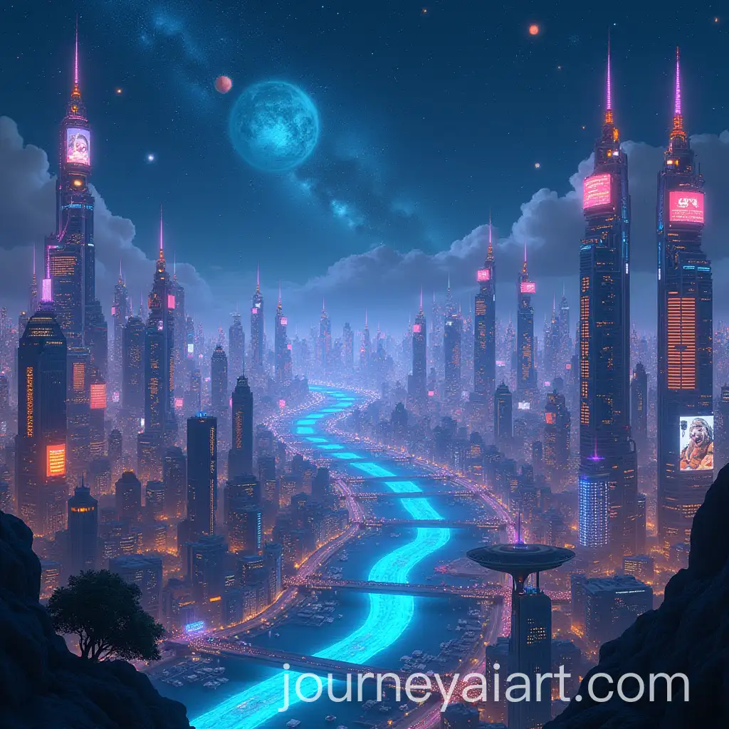 Futuristic-Cityscape-with-Neon-Skyscrapers-and-Flying-Cars