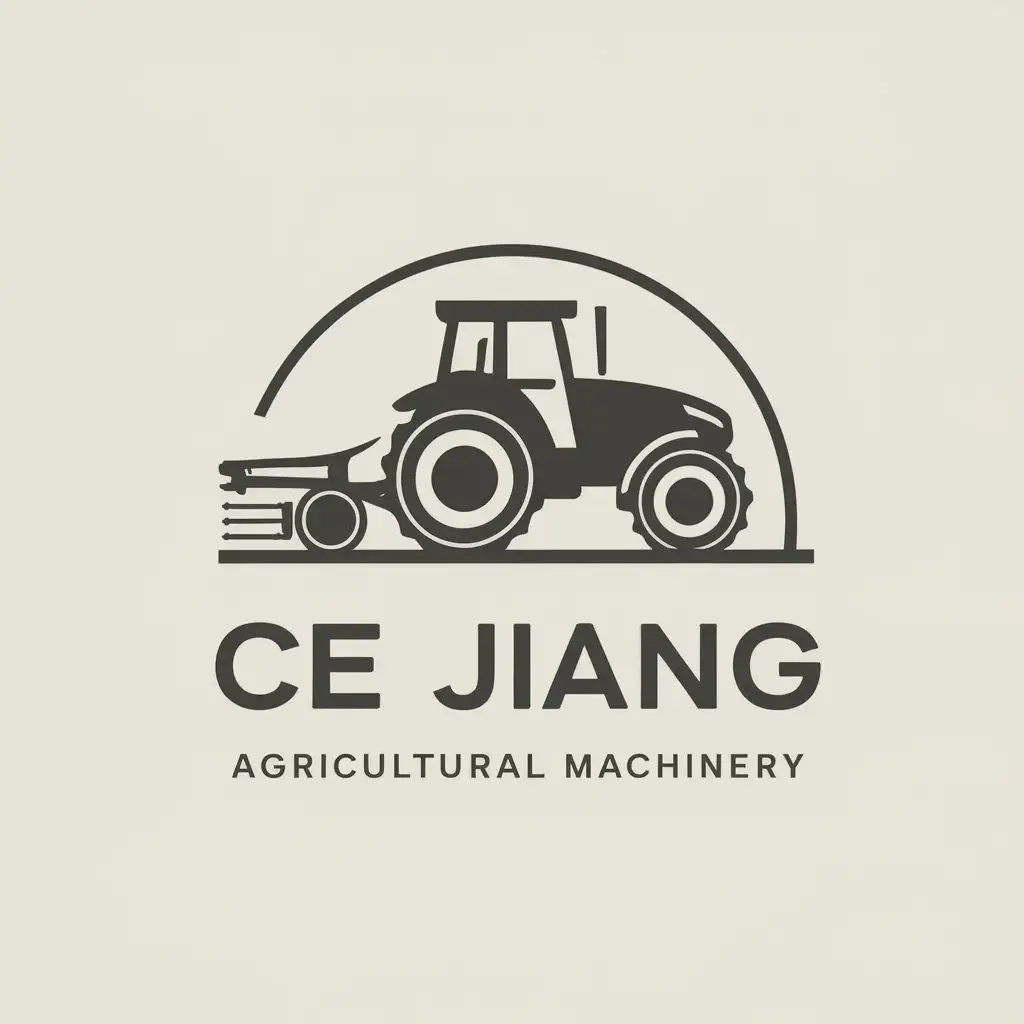 a vector logo design,with the text "CE JIANG", main symbol:agricultural machinery,Moderate,clear background