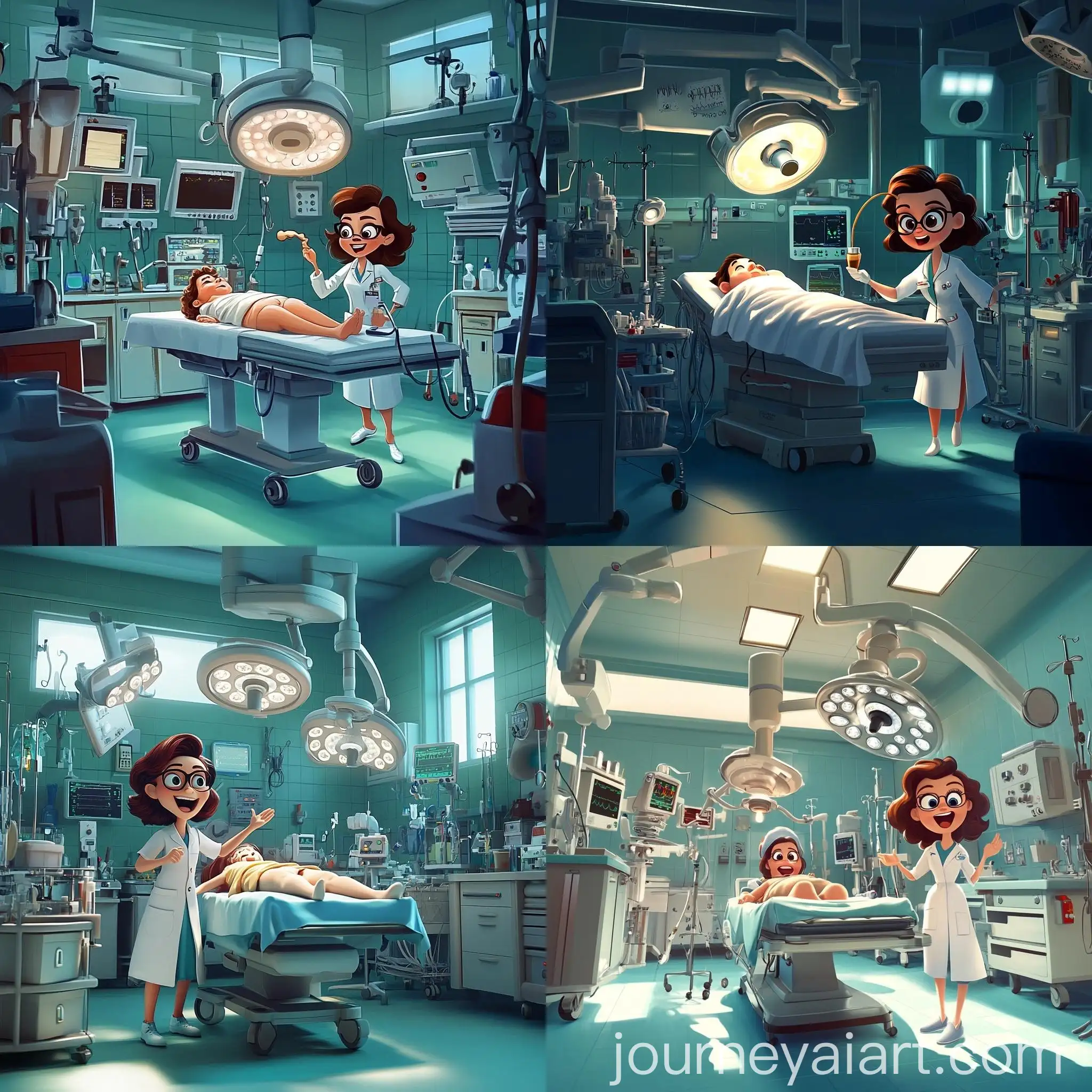 Whimsical-PixarStyle-Cartoon-Operating-Room-Scene