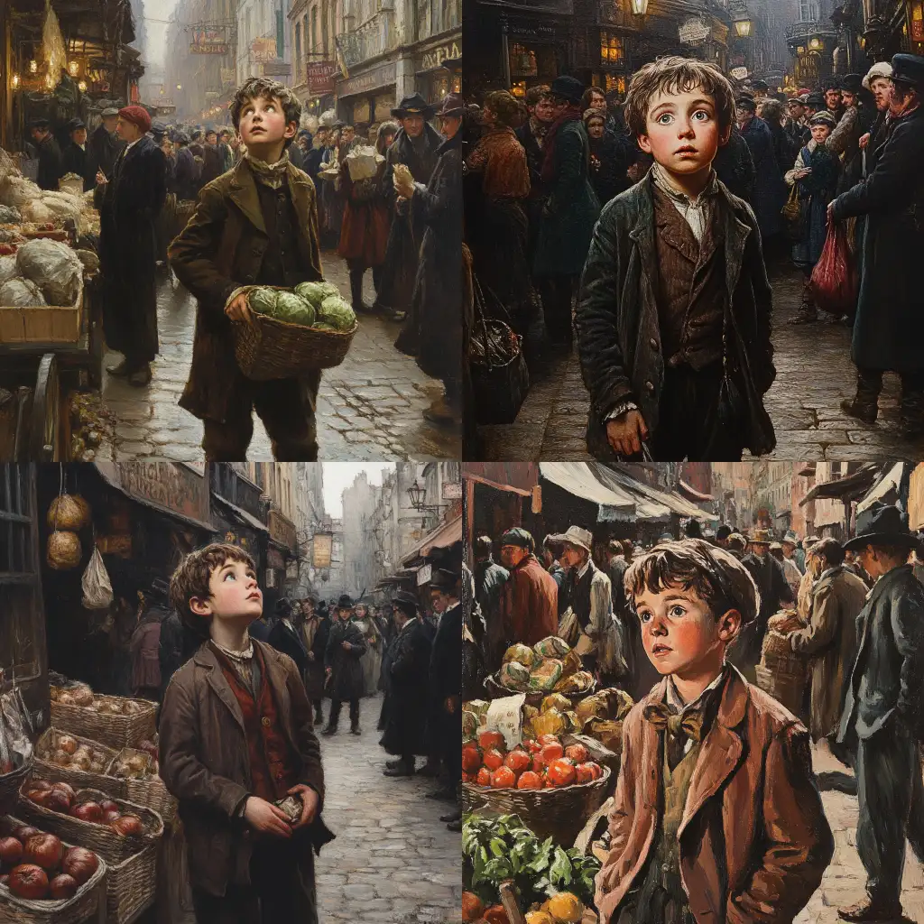 Dickensian-Rapscallion-Boy-in-a-Bustling-Market-Scene