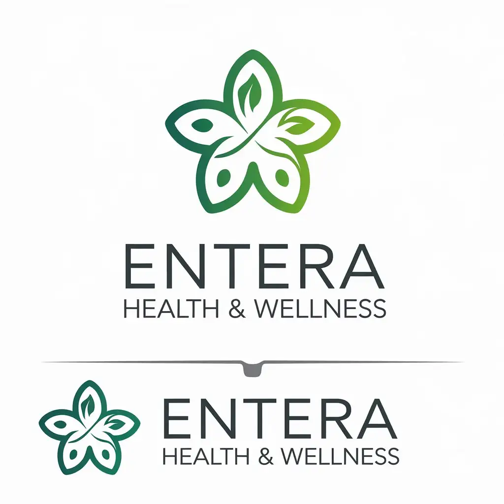 LOGO Design for Entera Health Wellness Vector Design Featuring Herbs and Exercise Integration for Medical and Dental Industries