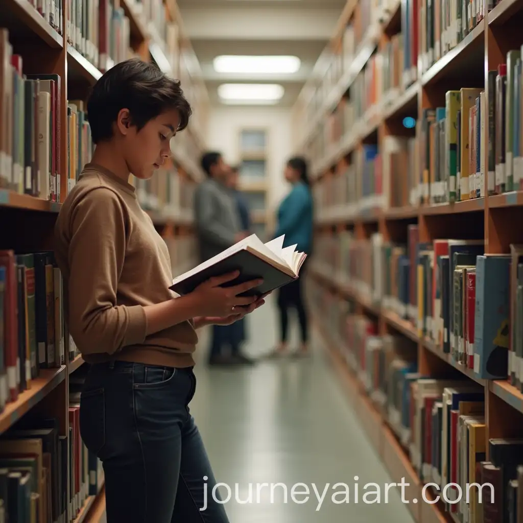Students-Reading-and-Studying-in-a-Library-with-Books-and-Quiet-Ambience