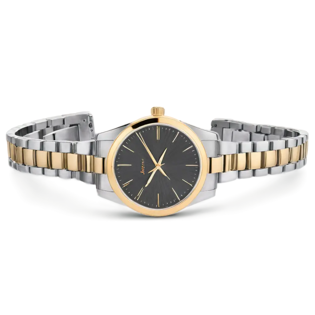 Luxury-Wristwatch-PNG-with-TwoTone-Bracelet-and-Classic-Dial-HighResolution-Photorealistic-Image