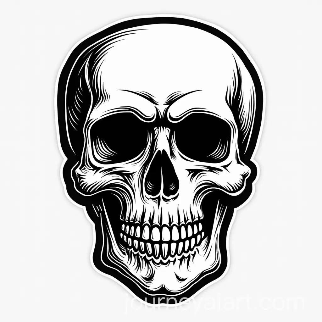 Happy-Skull-Vector-Logo-Design-in-Black-and-White