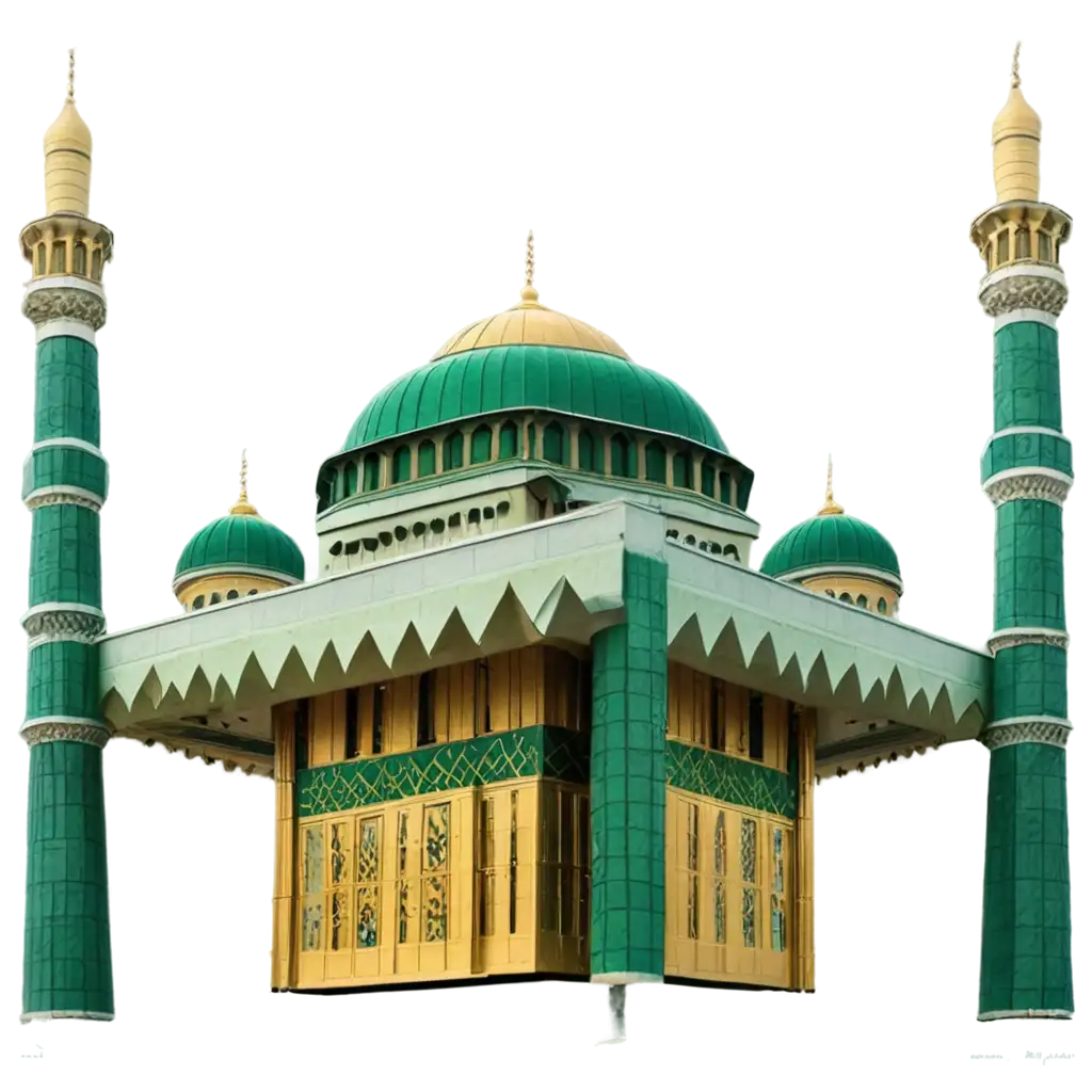 Beduk-Mosque-Gold-and-Green-Colored-PNG-Image-for-Visual-Enhancements