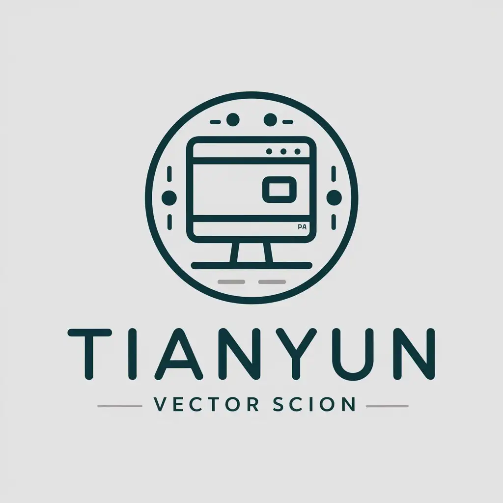 LOGO-Design-for-TianYun-Modern-Computer-Symbol-in-Vector-Style