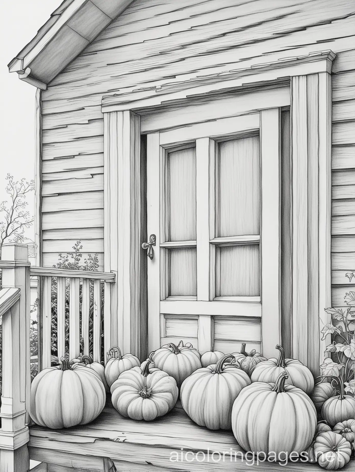 Simple-Line-Drawing-of-Pumpkins-on-a-Porch-for-Kids-Coloring