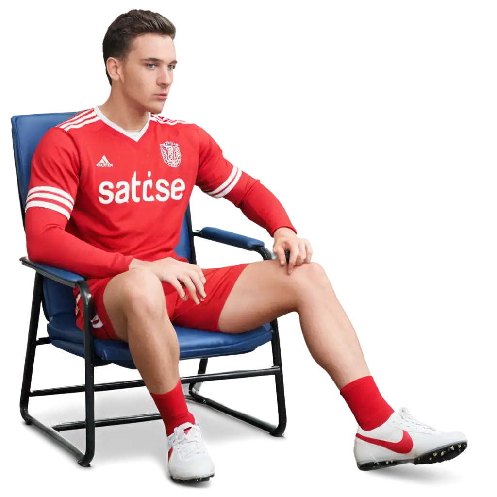 PNG-Image-of-a-Man-Wearing-Football-Clothes-Sitting-on-a-Chair-HighQuality-Digital-Asset