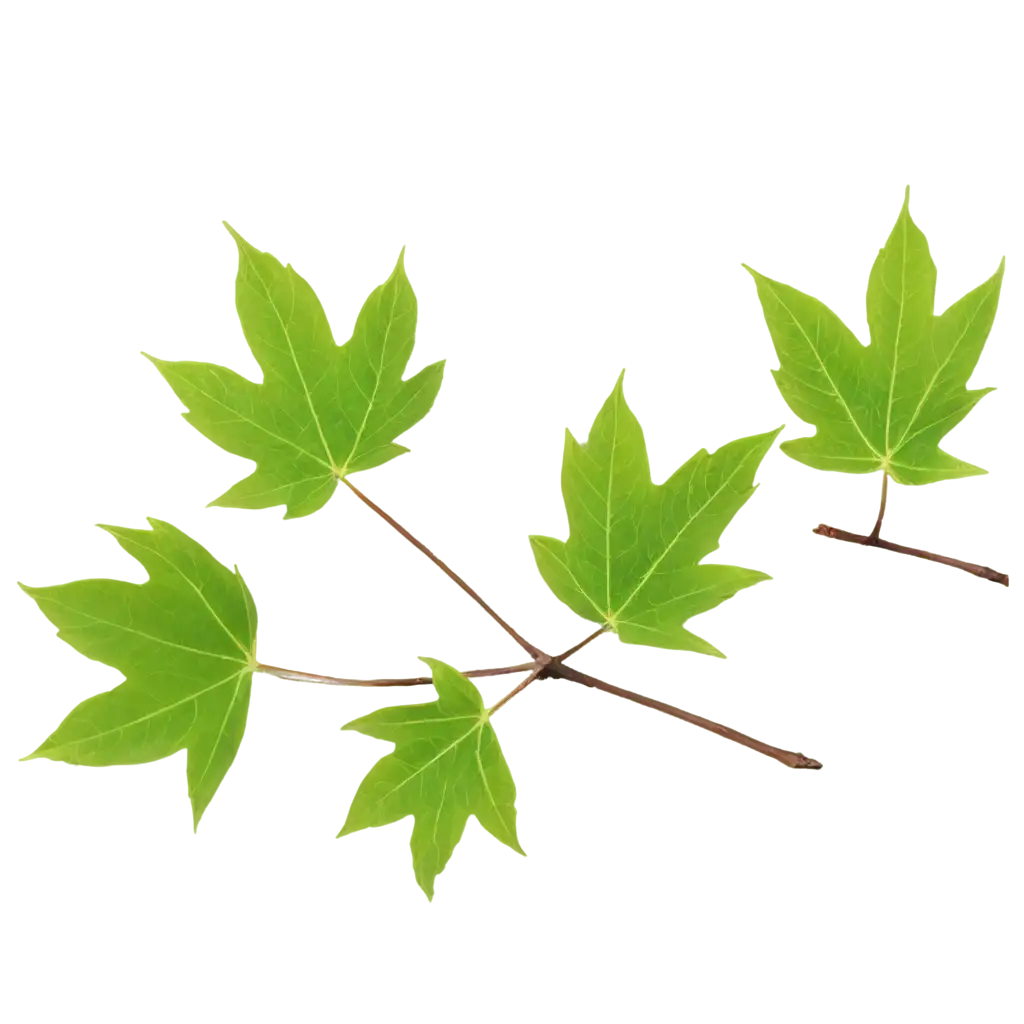 Carolina-Maple-Tree-Branch-with-Three-Rounded-Tip-Leaves-PNG-Image