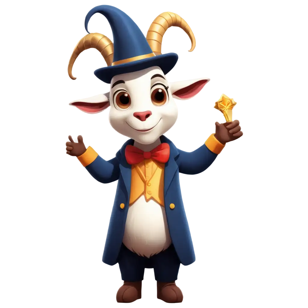 Cartoon-Image-of-a-Goat-Magician-PNG-Enchanting-Illustration-for-Magical-Themes